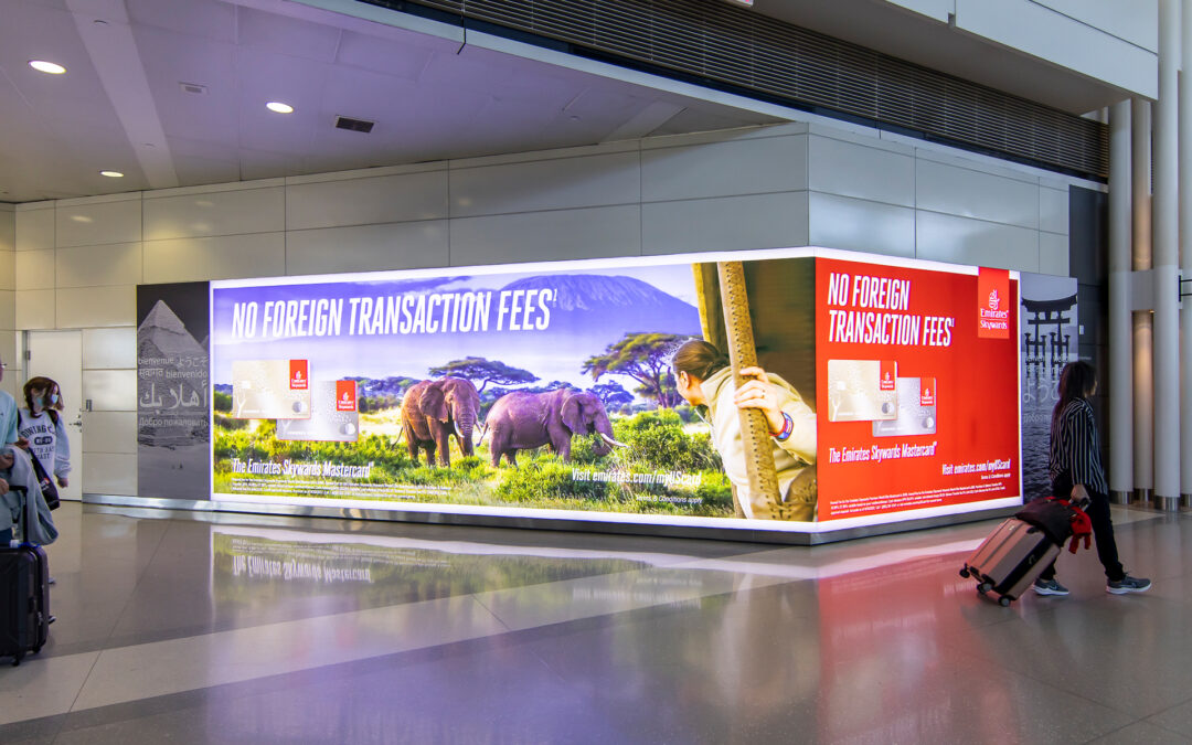 Emirates, Corner Illuminated Tension Fabric Display – DCA